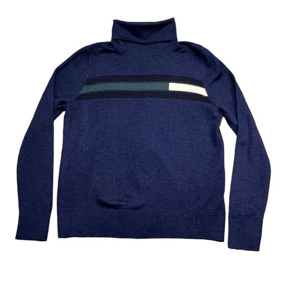 Pendleton Stripe Colorblock Long Sleeve Knit Turtleneck Sweater Top - Picture 1 of 9